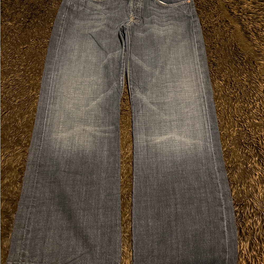 7 For All Mankind Dark Indigo Jeans with Gold Tag Accent